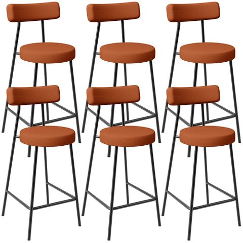 Kit 06 Banquetas Baixa para Cozinha Sala de Jantar Bancada Milão L02 Tecido Terracota - lyam decor L