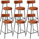 Ver imagem 1 de Kit 06 Banquetas Baixa para Cozinha Sala de Jantar Bancada Milão L02 Tecido Terracota - lyam decor L