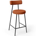 Ver imagem 3 de Kit 06 Banquetas Baixa para Cozinha Sala de Jantar Bancada Milão L02 Tecido Terracota - lyam decor L
