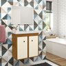 Conjunto Gabinete P/ Banheiro Prisma Freijo/off White - 2