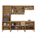 Ver imagem 4 de Cozinha Compacta Modulada 5 Peças 270cm 12 Portas e 2 Gavetas Colors Marrom Freijó/Pinole