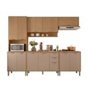 Ver imagem 7 de Cozinha Compacta Modulada 5 Peças 270cm 12 Portas e 2 Gavetas Colors Marrom Freijó/Pinole