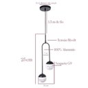 Ver imagem 4 de Pendente Luminaria Lustre de Teto Jabuticaba com 2 Vidros Globos Fosco Decoração Iluminação