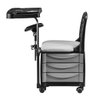 Ciranda Cadeira Manicure 1 Mesa Multifuncional 3 Gavetas com Rodinhas Salão de Beleza Preta Cinza - 3
