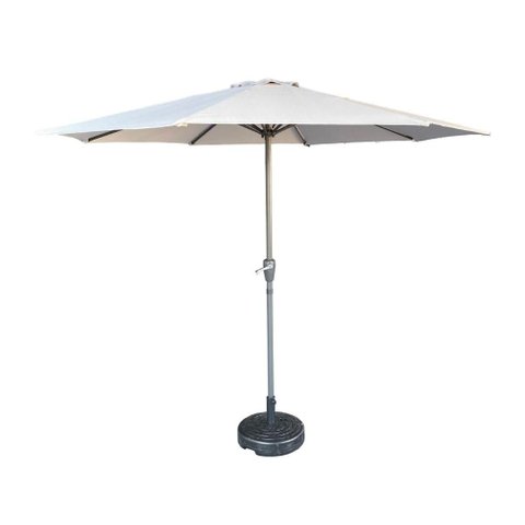 Ombrelone Central Paraty Fratini 270 Cm Alumínio Cinza Capa Poliéster Base Base Central Hdpe