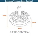 Ver imagem 5 de Ombrelone Central Paraty Fratini 270 Cm Alumínio Cinza Capa Poliéster Base Base Central Hdpe