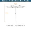Ver imagem 4 de Ombrelone Central Paraty Fratini 270 Cm Alumínio Cinza Capa Poliéster Base Base Central Hdpe