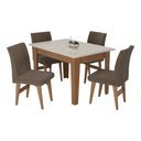 Ver imagem 2 de Conjunto Mesa de Jantar 120 Cm com 4 Cadeiras Tokio Multimóveis Ex1004 Madeirado/off White/castor