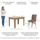 Ver imagem 3 de Conjunto Mesa de Jantar 120 Cm com 4 Cadeiras Tokio Multimóveis Ex1004 Madeirado/off White/castor