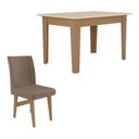 Ver imagem 5 de Conjunto Mesa de Jantar 120 Cm com 4 Cadeiras Tokio Multimóveis Ex1004 Madeirado/off White/castor
