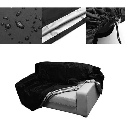 Kit Capas Impermeáveis Compatível Poltrona/sofá Preto