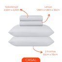 Ver imagem 3 de Jogo de Lençol Elástico Casal Padrão Cama Box 4 Peças Sultan Branco