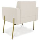 Ver imagem 7 de Poltrona para Sala Pé Metal Dourado Kit 2 Ana Linho Bege - Ibiza