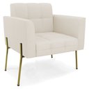 Ver imagem 6 de Poltrona para Sala Pé Metal Dourado Kit 2 Ana Linho Bege - Ibiza