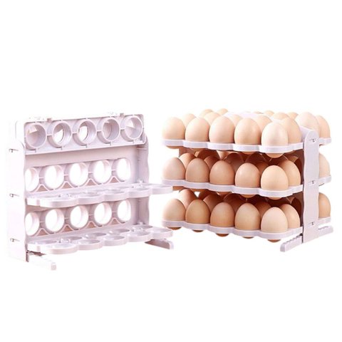 Porta Ovos Suporte 60 Ovos 3 Andares Organizador Mesa Bancada Geladeira Armario Cozinha Armazenament