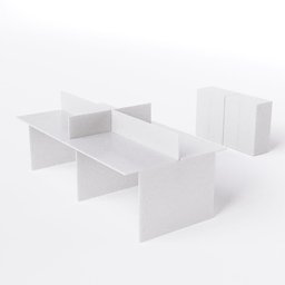 Estação de Trabalho 4 Lugares 180x120cm Branco - 1