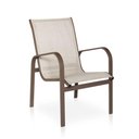 Ver imagem 4 de Conjunto 1 Mesa + 4 Cadeiras + 2 Espreguiçadeiras - Marrom com Tela Café com Leite