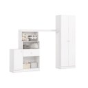 Ver imagem 3 de Guarda Roupa Infantil Pétala 3 Portas de Bater 1 Gaveta MDP Branco Henn