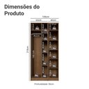 Ver imagem 3 de Guarda-Roupa Modulado 2 Portas com Espelhos 5 Nichos Rustic/Crema Neo Madesa 02