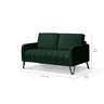 Sofá Living Savana 2 Lugares C/ Pé de Ferro Preto 1,58 Mts Veludo Verde - Espuma D-28 - 3