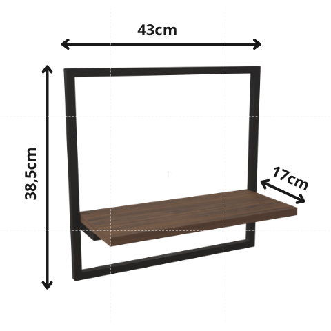 Nicho Prateleira de Parede Industrial Suspenso Decorativo Multiuso