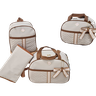 Bolsa maternidade bebê kit 4 peças Trocador Bege impermeável - 1