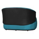 Ver imagem 2 de Namoradeira Beatriz Suede Azul Turquesa Composê Corino Preto - Belliv Decor