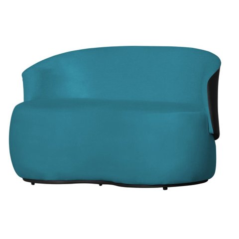 Namoradeira Beatriz Suede Azul Turquesa Composê Corino Preto - Belliv Decor