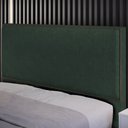 Ver imagem 3 de Cabeceira Box Casal King Com Tachas 195 cm Vicenza L02 Linho Verde Musgo - Lyam Decor