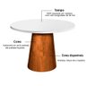 Mesa Cone Redonda 4 Lugares Tampo Branco 1,2m Cerc - 3