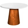 Mesa Cone Redonda 4 Lugares Tampo Branco 1,2m Cerc - 1