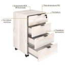 Ver imagem 4 de Gaveteiro Volante 4 Gavetas Kugv44 Kuadra Yescasa