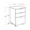 Ver imagem 5 de Gaveteiro Volante 2 Gavetas e 1 Gaveta para Pastas Kugv43 Kuadra Espresso Móveis