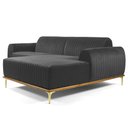 Ver imagem 3 de Sofá 3 Lugares Lisboa D07 com Chaise Direita 230cm Veludo Cinza - D’Rossi