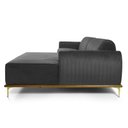Ver imagem 4 de Sofá 3 Lugares Lisboa D07 com Chaise Direita 230cm Veludo Cinza - D’Rossi