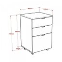 Ver imagem 6 de Gaveteiro Volante 2 Gavetas e 1 Gaveta para Pastas Kugv43 Kuadra Espresso Móveis