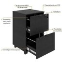 Ver imagem 4 de Gaveteiro Volante 2 Gavetas para Pastas Kugv42 Kuadra Espresso Móveis