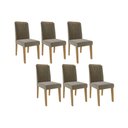 Ver imagem 1 de Kit 6 Cadeiras Sala Jantar Nicole 6 Un Nature/suede Joli Chocolate - Cimol