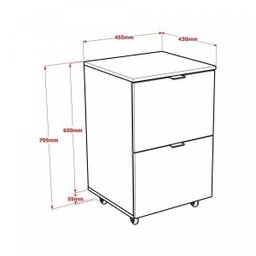 Gaveteiro Volante 2 Gavetas para Pastas Kugv42 Kuadra Yescasa - 5