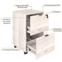 Ver imagem 4 de Gaveteiro Volante 2 Gavetas para Pastas Kugv42 Kuadra Espresso Móveis