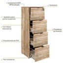 Ver imagem 4 de Gaveteiro Arquivo 4 Gavetas para Pastas Suspensas Kuaq40 Kuadra Espresso Móveis