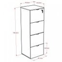 Ver imagem 5 de Gaveteiro Arquivo 4 Gavetas para Pastas Suspensas Kuaq40 Kuadra Espresso Móveis