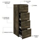 Ver imagem 6 de Gaveteiro Arquivo 4 Gavetas para Pastas Suspensas KUAQ40 Kuadra Espresso Móveis Marrom/Carvalho Dark/Preto Ônix