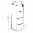 Ver imagem 4 de Gaveteiro Arquivo 4 Gavetas para Pastas Suspensas Kuaq40 Kuadra Espresso Móveis