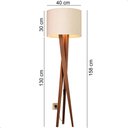 Ver imagem 6 de Luminária de Chão Paris com Pés de Madeira e Tecido Tramê Bege 158cm