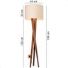 Luminária de Chão Paris com Pés de Madeira e Tecido Tramê Bege 158cm - 6