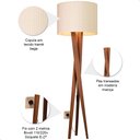 Ver imagem 5 de Luminária de Chão Paris com Pés de Madeira e Tecido Tramê Bege 158cm