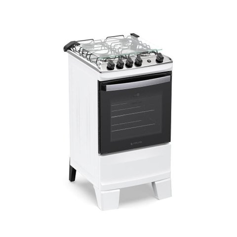 Fogão 4 Bocas Atlas Agile Up com Mesa de Inox a Gás Bivolt branco