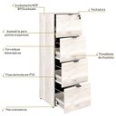 Ver imagem 4 de Gaveteiro Arquivo 4 Gavetas para Pastas Suspensas Kuaq40 Kuadra Yescasa