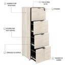 Ver imagem 6 de Gaveteiro Arquivo 4 Gavetas para Pastas Suspensas KUAQ40 Kuadra Yescasa Branco/Snow/Preto Ônix